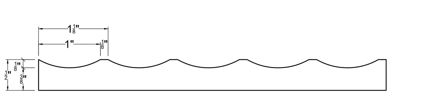 1" Scallop with 1/8" Ridge Plank