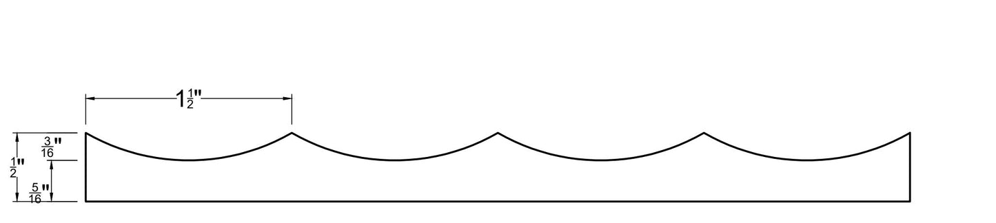 1.5" Scallop Plank