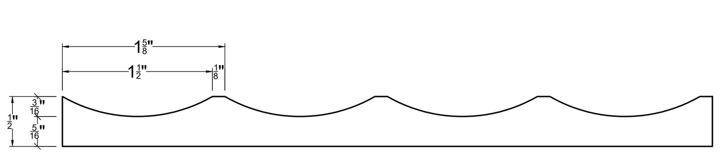 1.5" Scallop with 1/8" Ridge Plank