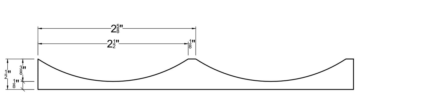 2.5" Scallop with 1/8" Ridge