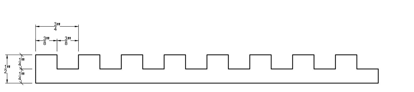 3/8" Groove with  3/8"  Ridge , 1/4" Depth