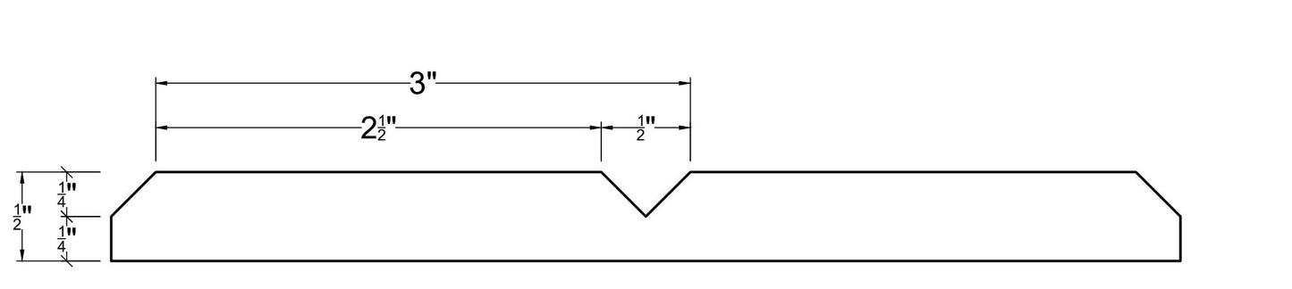 V Groove 90, 1/2" Groove,   3" to Center