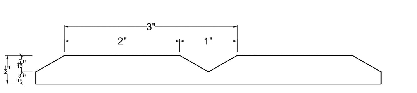 V Groove 120, 1" Groove,   3" to Center Plank