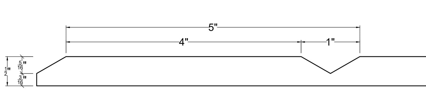 V Groove 120, 1" Groove,   5" to Center