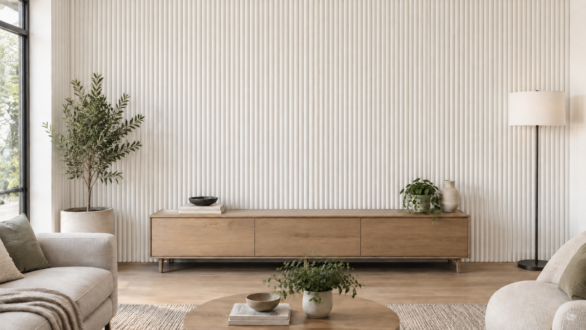 Demo after photo: reeded panels