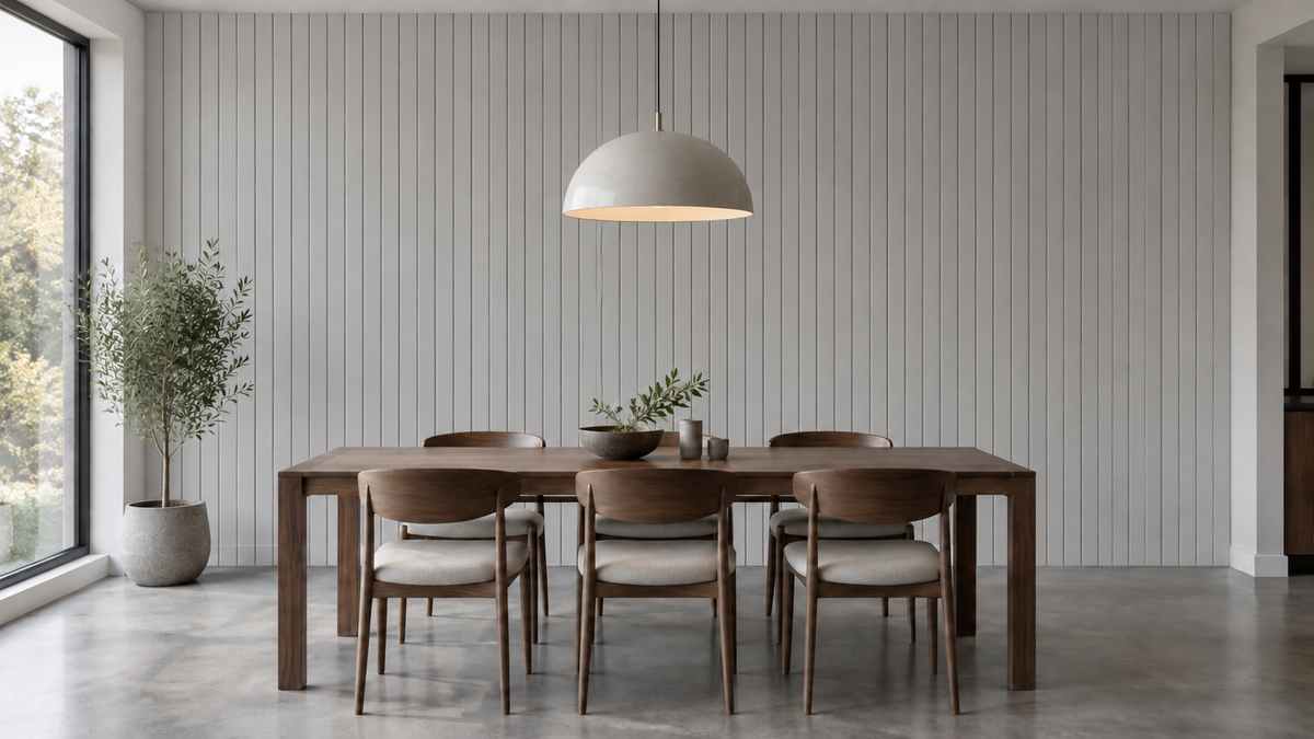 Groove panels in a living room